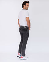 Jean Hombre Recto Negro con Desgaste