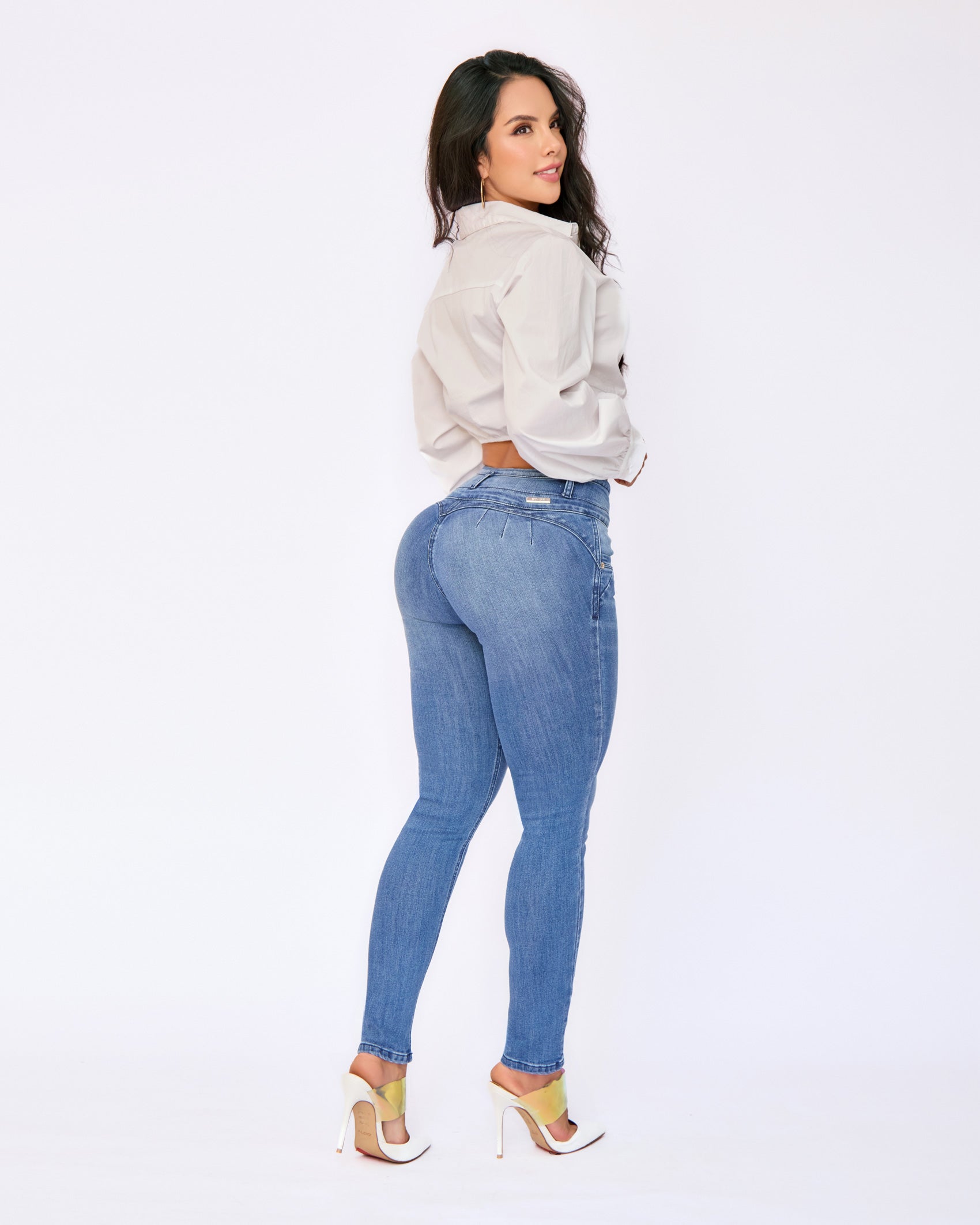 Jean Skinny azul medio
