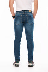 Esencial Jeans Hombre 21121301 - Azul medio con arrugas