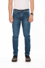 Esencial Jeans Hombre 21121301 - Azul medio con arrugas