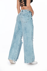 Jean WIDE LEG  rígido azul claro  22122133-47